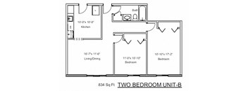 Two Bedrooms, One Bathroom
