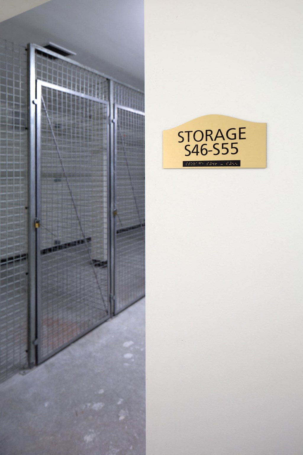 a wall with a sign that reads storage    on it