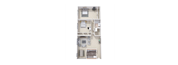 A diagram of a house layout with a kitchen, living room, and bathroom.