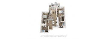 2c floor plan at Cortona Point in Goleta, CA 93117