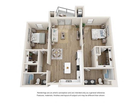 2e floor plan at Cortona Point in Goleta, CA 93117