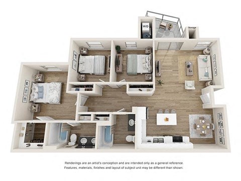 3b floorplan at Cortona Point in Goleta 93117