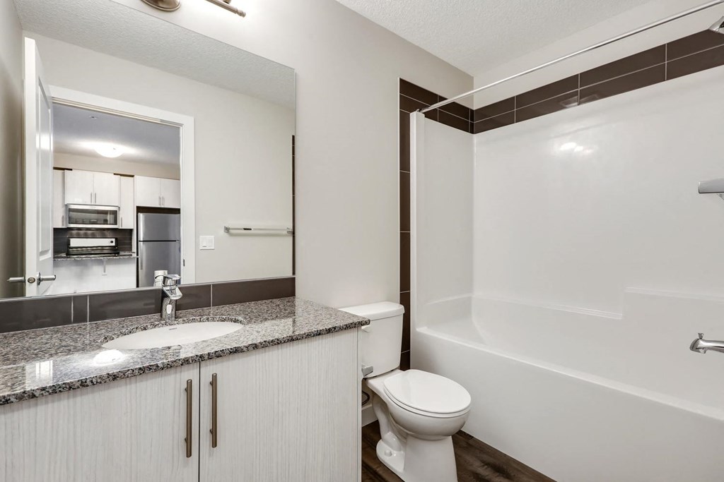 a bathroom with a sink toilet and a shower