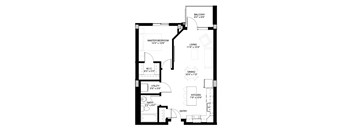 A black and white image of a floor plan for a house.