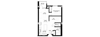 Kingsland Junction Scarlet: 1-Bedroom / 1-bathroom + Den