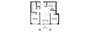 a floor plan of unit b1 is shown in this image
