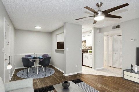 dining area with fan