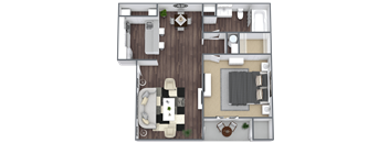 1 bed 1 bath floorplan 750 sqft