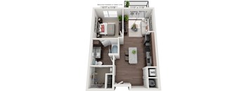 A 10'7" x 11'8" floor plan of a room with balconies available on select units.