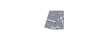 A floor plan of a house with a living room, dining room, kitchen, two bedrooms, a bathroom, and a closet.