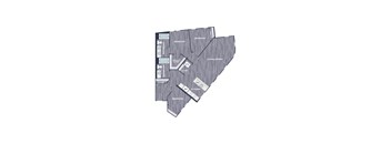 A diagram of a house layout with labeled rooms.