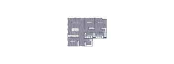 A floor plan of a house with a living room, dining room, kitchen, and four bedrooms.