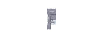 A floor plan of a house with a living room, dining room, kitchen, bathroom, bedroom and closet.