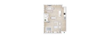 two bedroom floor plan  apartments in the residences at