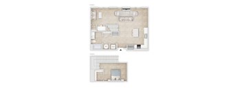 two floor plans of a house with a wooden floor