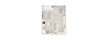 two bedroom floor plan  apartments in the residences at