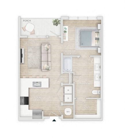 two bedroom floor plan  the residences at sawmill estates