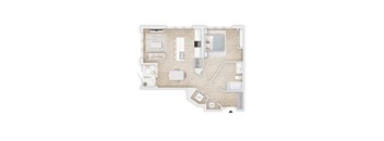 two bedroom floor plan  apartments in the residences at