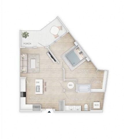 two bedroom floor plan  apartments in the residences at