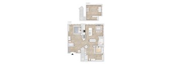 three bedroom floor plan  apartments in the residences at