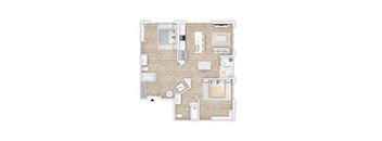 two bedroom floor plan  apartments in the residences at