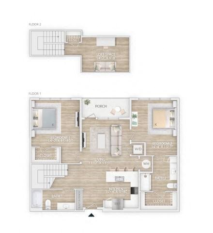 two bedroom floor plans  the residences at sawmill estates apartments in