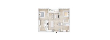 two bedroom floor plan  apartments in the residences at