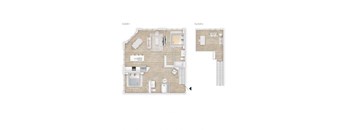two bedroom condo floor plan  the residences at sawmill estates