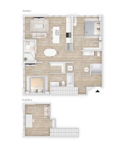 beige and brown floor plan of a house