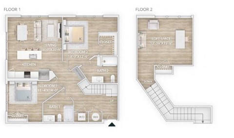 the diamante floor plan  503 sq ft