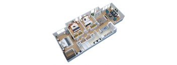 bedroom floor plan an in 3d
