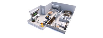 The Camila Floor Plan at Southern Oaks Apartments