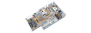 bedroom floor plan an in 3d