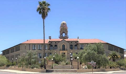a large building with a clock tower on top of it