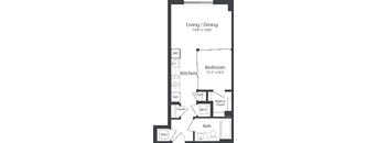 B2_FloorPlan at Coda on Half Apartments, District of Columbia, 20003
