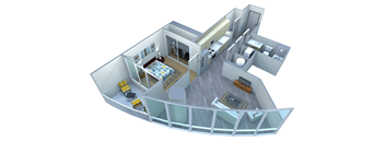 1 Bed | 1 Bath — Private City View Balcony