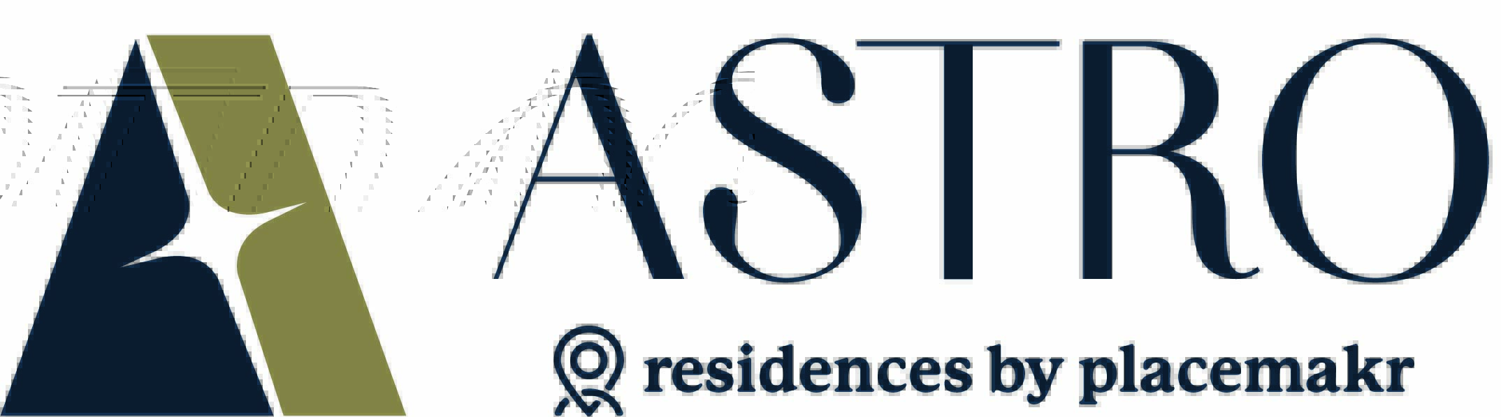 The image is a logo for a company named ASTRO, which is associated with residences by placemakr.