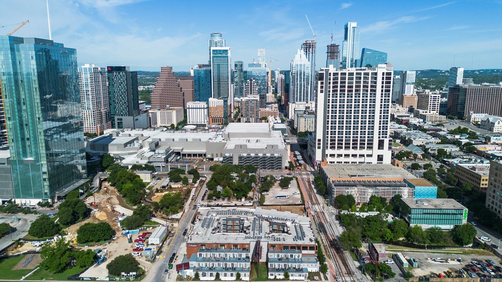 Aerial City View at Placemakr Downtown Austin, Austin, TX