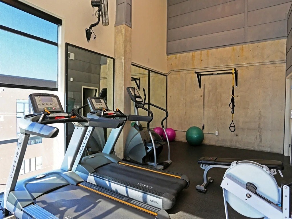 Fitness Center With Updated Equipment at 1221 Broadway Lofts, San Antonio, TX, Texas, 78215