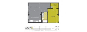 a floor plan of a studio apartment