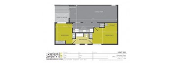 floor plan of the upper level floor plan studio apartment