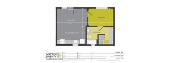 floor plan of the upper level floor plan studio apartment