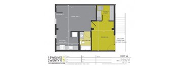 floor plan of the upper level floor plan studio apartment