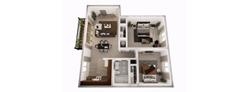 a floor plan of a two bedroom apartment with a bathroom and a balcony