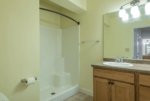 a bathroom with a sink and a bathtub