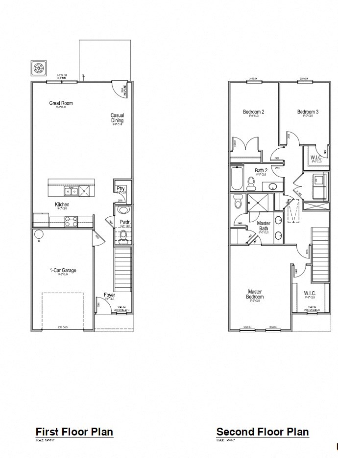 the floor plans for the first and second floors of the house