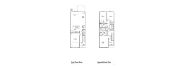the floor plans for the first and second floors of the house