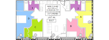 a floor plan of a building with numbers on it
