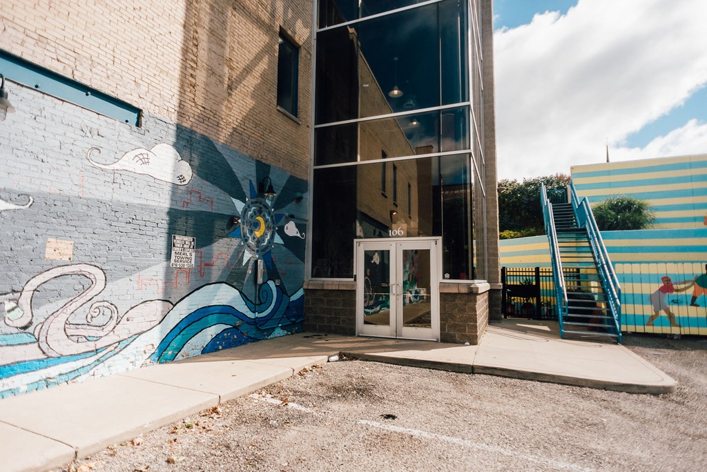 Entrance  to historic apartment building