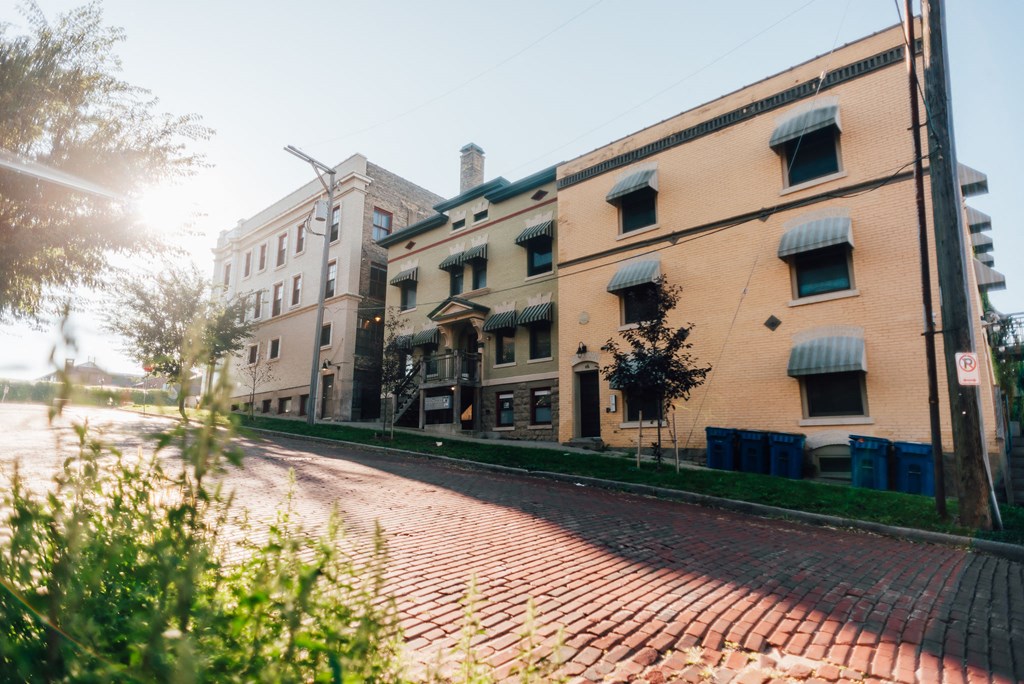 Exterior of historic apartment building